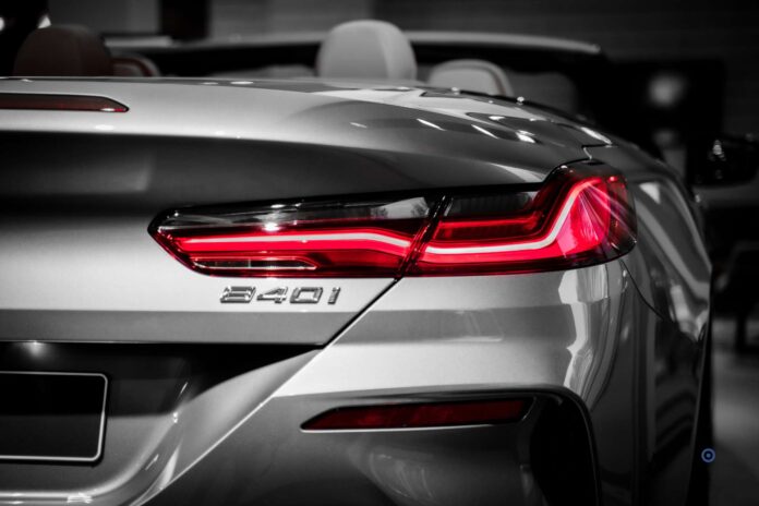 Back view of a BMW 240i