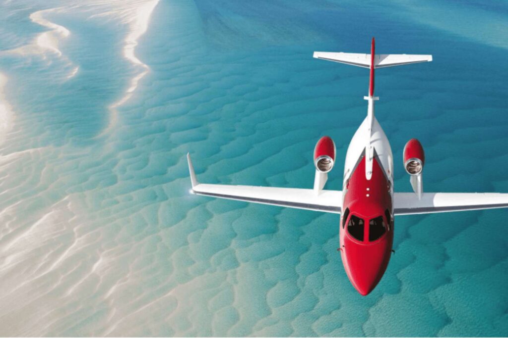 HondaJet HA-420 coasting over water
